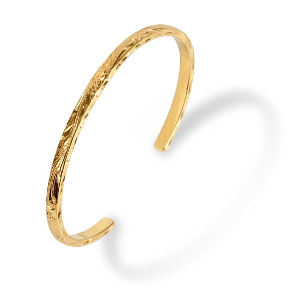 925 18K 細身ハワイアンバングル [bs154-gold]