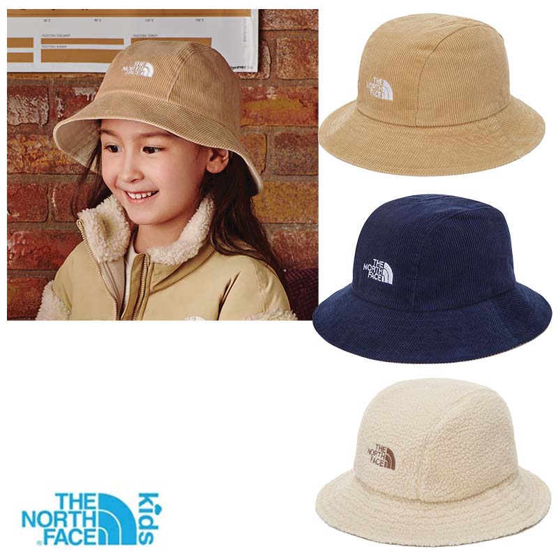 NE3HN53 KIDS COTTON BUCKET HAT キッズ KIDS 防寒 帽子 バケットハット つば ハット ニット帽 帽子 コーデュロイ フリース 秋 冬 耳当て 暖かい ワークキャップ