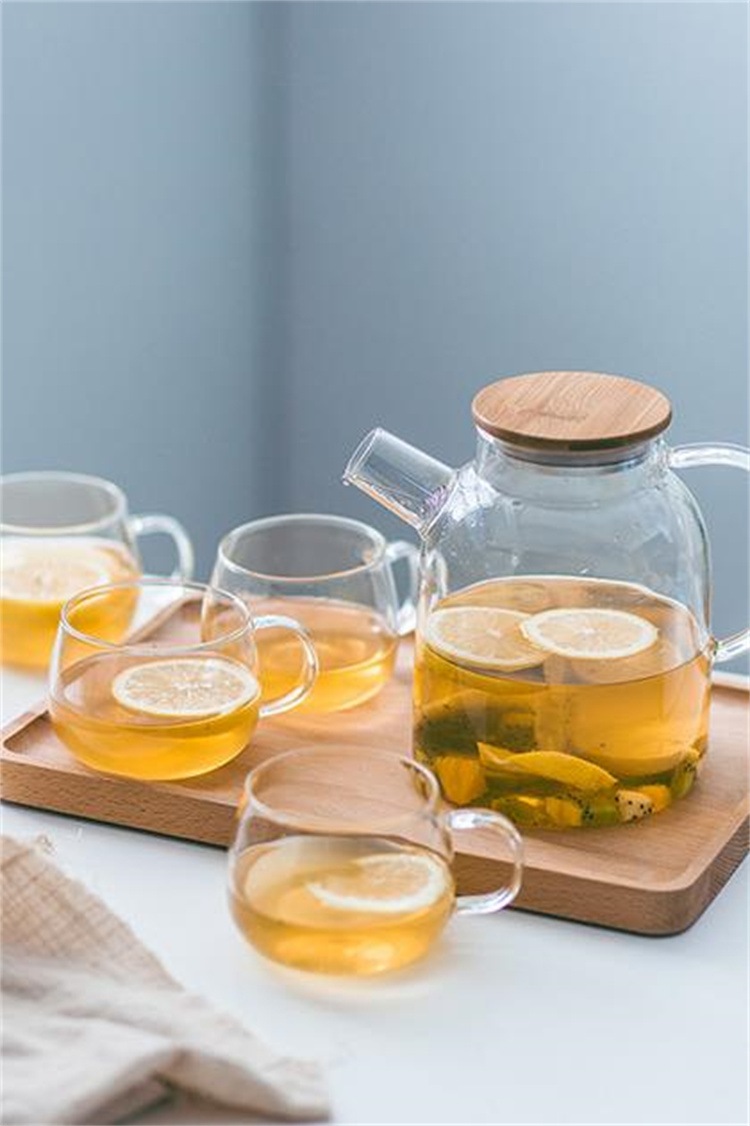 早い者勝ち 冷却ケトル ガラス フルーツフラワーティーポット 家庭用 スチール製リッドポット 竹製リッドポット 5,032円