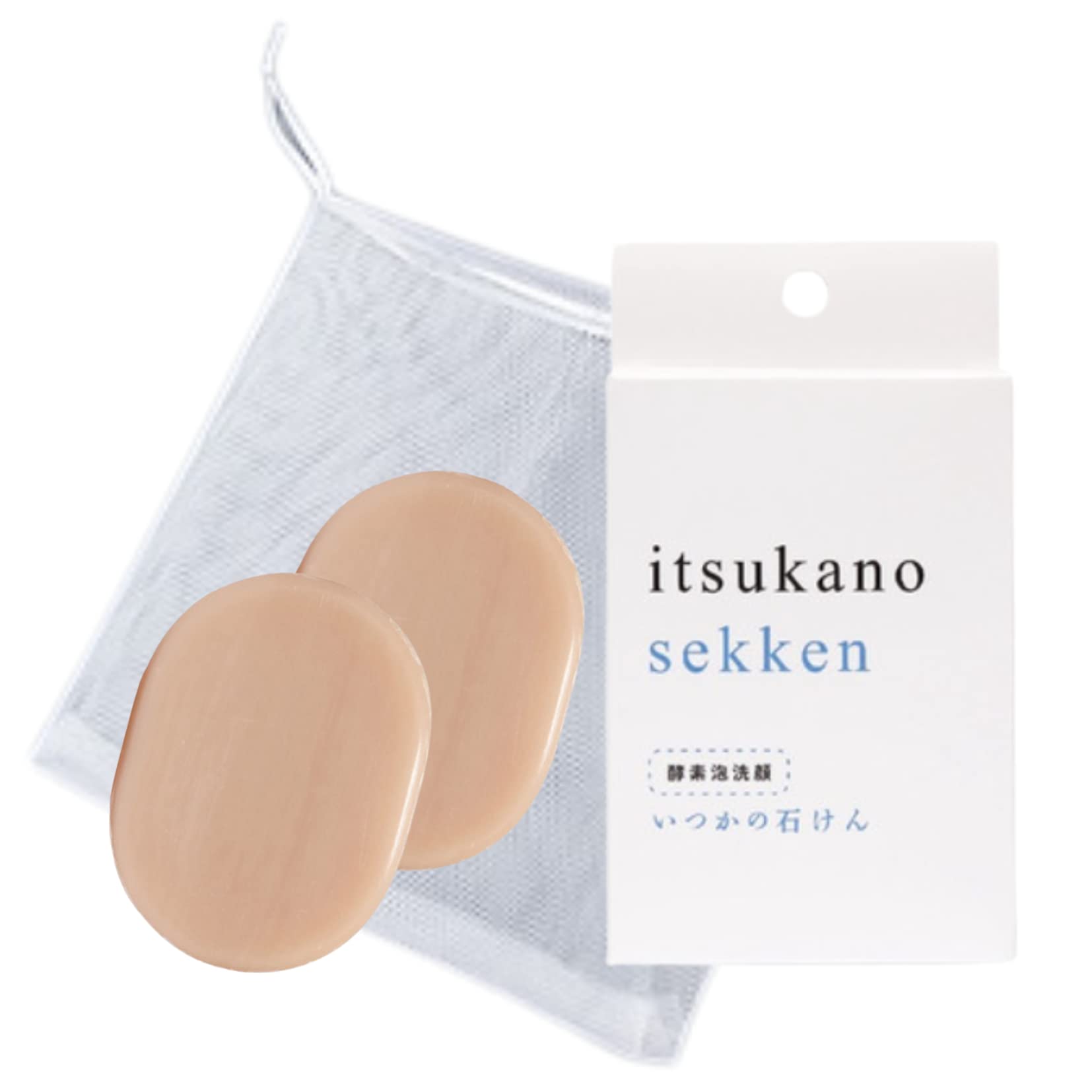 [2個セット] いつかの石けん 100g 新パッケージ メーカー純正専用泡立てネット付き プロテアーゼ配合で 角栓毛穴に詰まった皮脂を分解 弱アルカリ性・合成界面活性剤等不使用でお肌に優しい石鹸です 4,275円