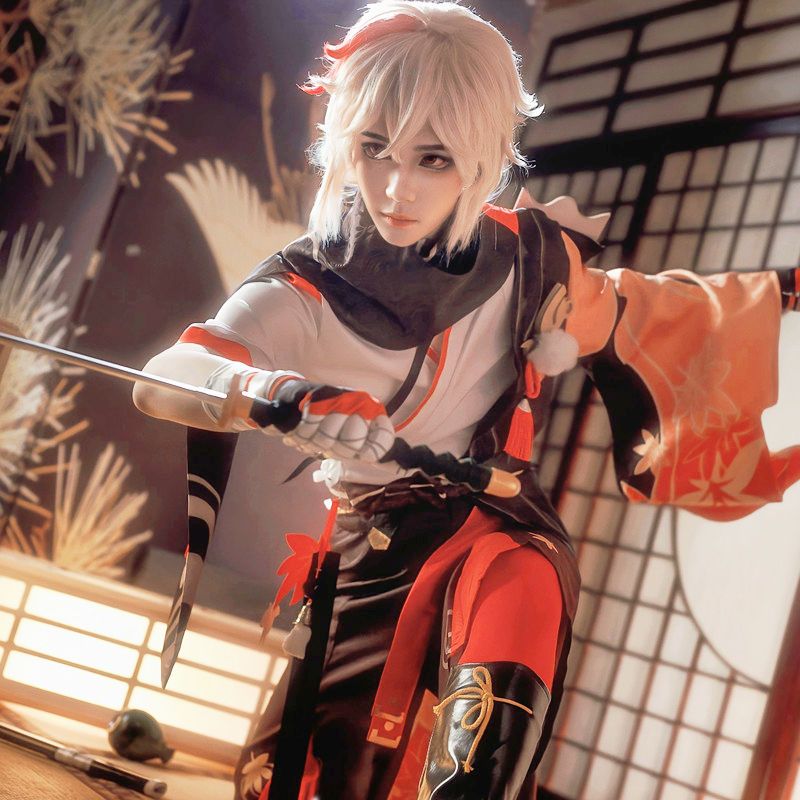 元神コス服楓原万葉稲妻c服フルセット武士コスプレ一葉メンズゲームアニメ衣装