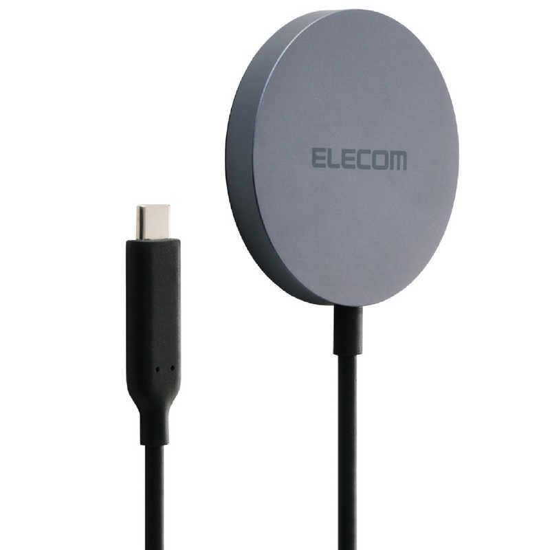 エレコム　ELECOM　ワイヤレス充電器 Qi2 25W 卓上パッド マグネット式 高速充電 Qi2対応iPhone/Androidスマホ用 Type-C一体型1m ブラック　W-MA12BK