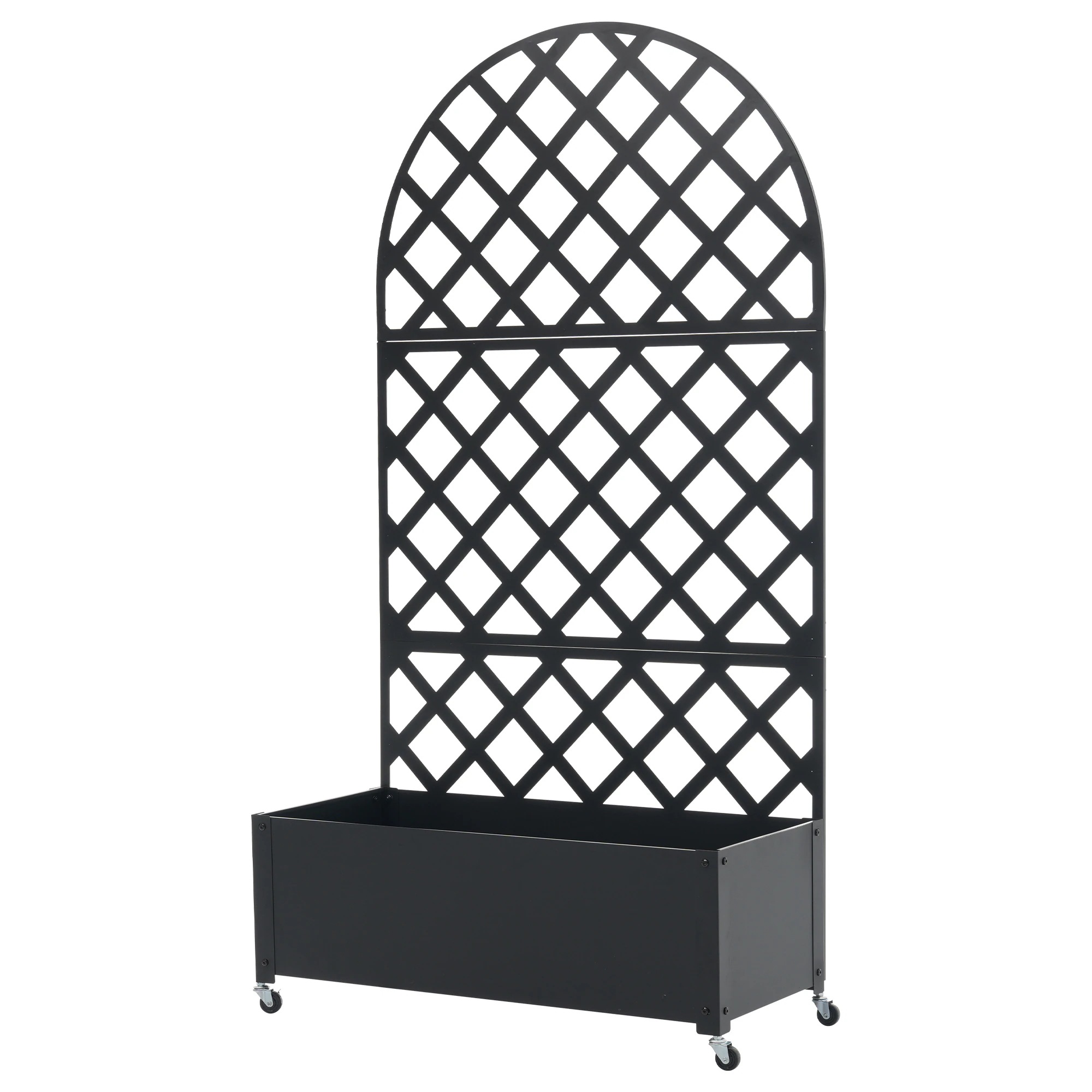 1916フェンス プランター付き 目隠し プランター付き 電着塗装 キャスター付き 簡単設置 90*40*170cm 園芸用品 プランター ガーデンラティス プランターボックス 花壇フェンス ガーデニ