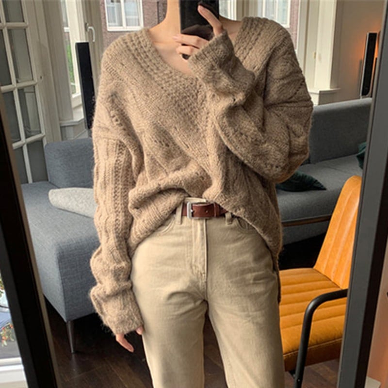 ニット レディース トップス オーバーサイズ ゆったり 体型カバー ビッグシルエット シンプル 無地 プレーン ルーズ セクシー 透け感 ボリューム袖 ボリュームスリーブ ゆったり 韓国 ファッション