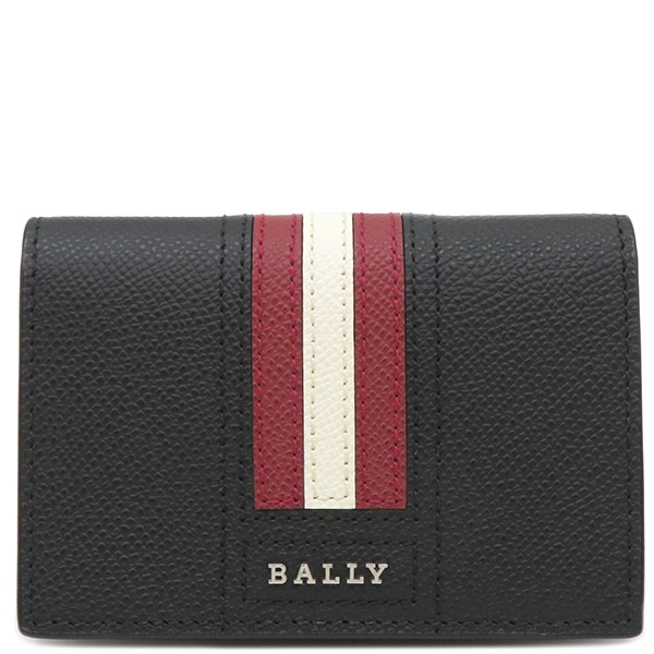 バリー BALLY カードケース タイク レザー ブラック シルバー金具 黒 カード入れ 名刺入れ 6218025 【箱】【中古】 22,454円