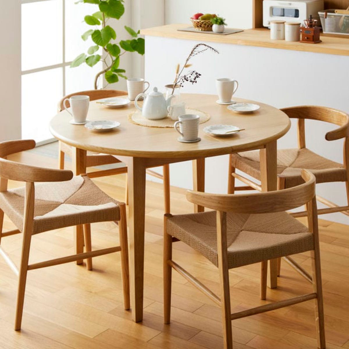 ダイニングテーブル 伸長式 幅110cm 140cm 円型 楕円形 テーブル 食卓テーブル 1人用 2人用 4人用 机 木製 天然木 オーク 北欧 丸 伸縮テーブル ダイニング 食卓 リビング