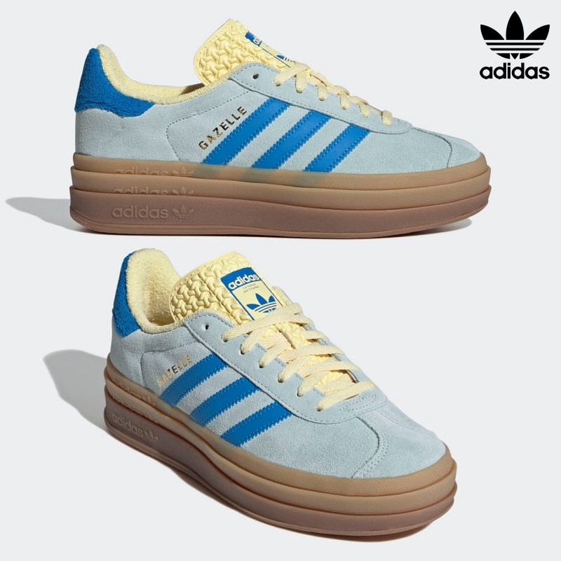 [ADIDAS] アディダス オリジナルス ガゼル ボールド オールモストブルー ブライトブルー オールモストイエロー / GAZELLE BOLD BLUE YELLOW