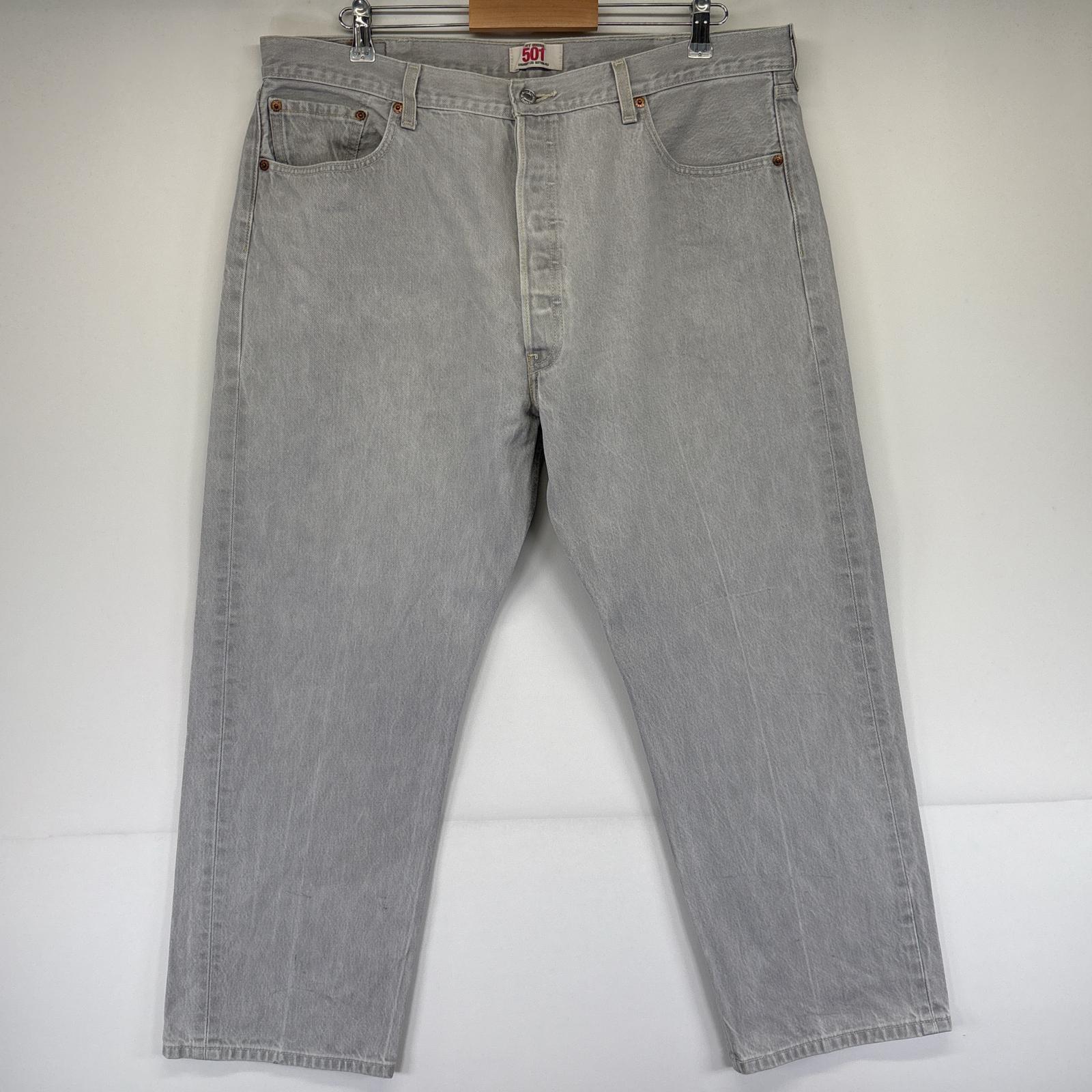 古着 デニムパンツ 501 ストレート ボタンフライ カラーパンツ 大きいサイズ w42 L30 グレー系 メンズ