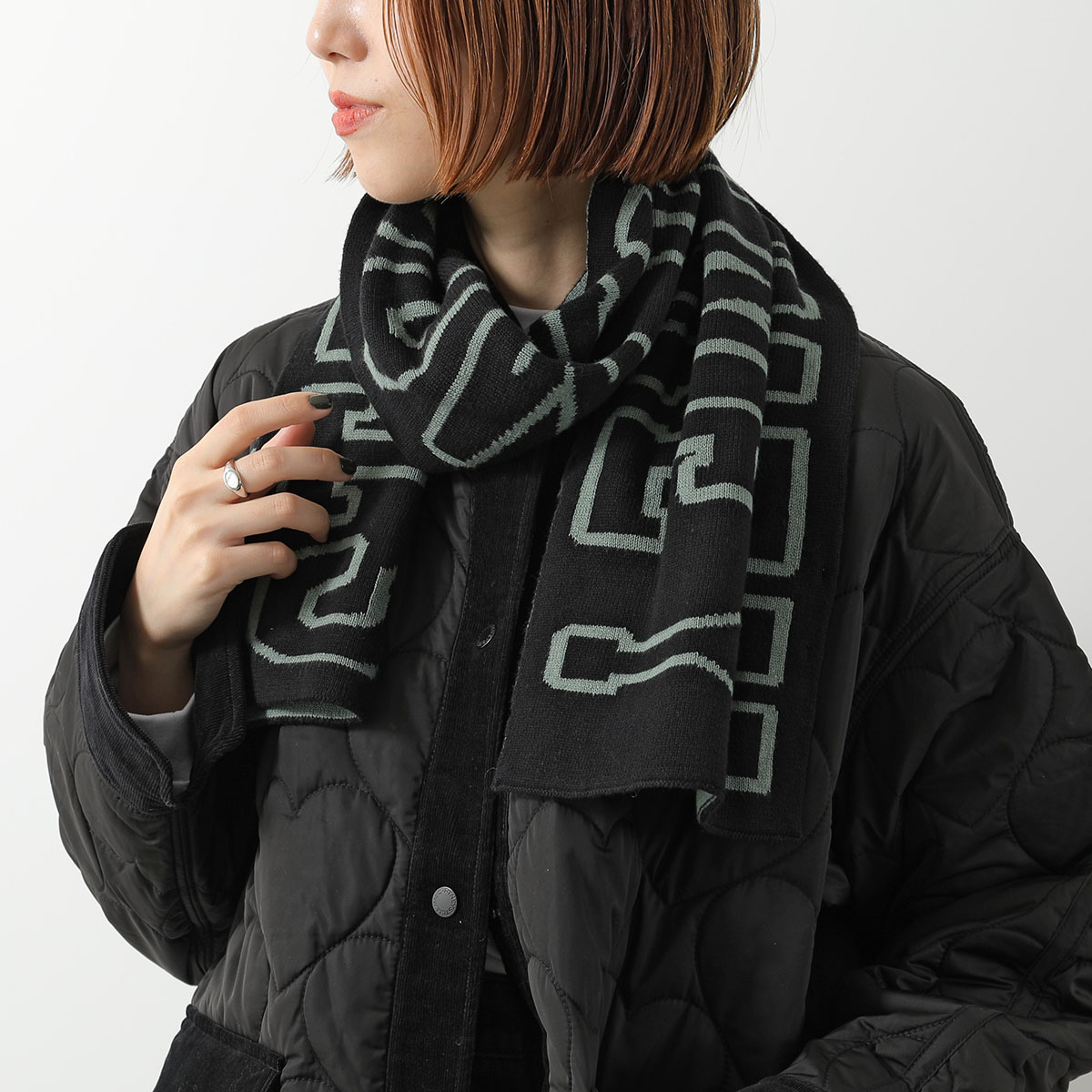 STELLA McCARTNEY KIDS ステラマッカートニー キッズ マフラー TX0P43 Z1528 レディース ガールズ ロゴ コットン ウールブレンド ストール 930