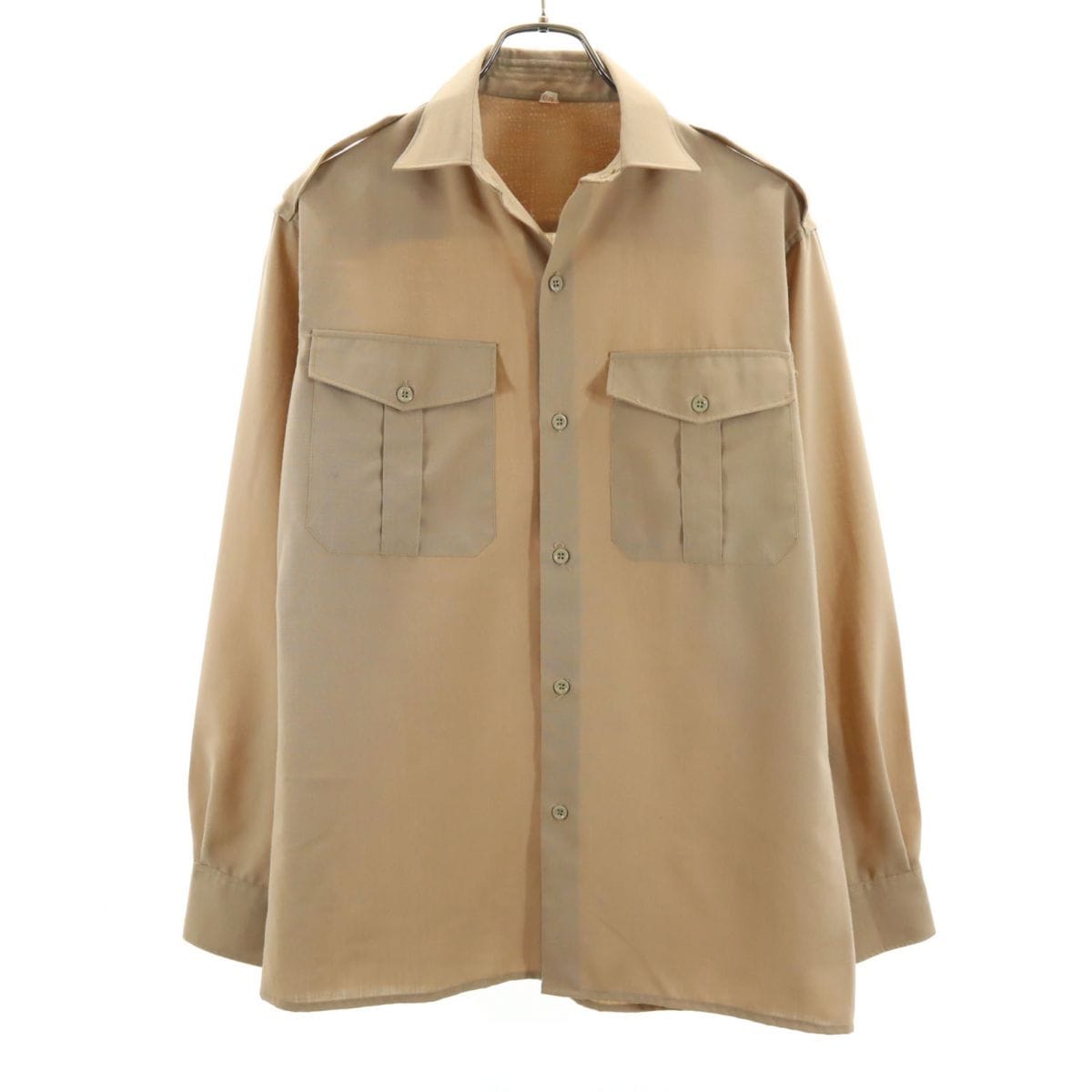 フランス軍 70s J.VEYRIER&C ヴィンテージ 長袖 ミリタリーシャツ 38GM ベージュ FRENCH ARMY メンズ