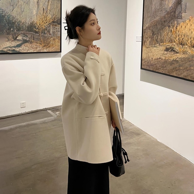 新しい風国民風ウールジャケット2023秋の気質レディースレトロスイートハイエンドジャケットレディース