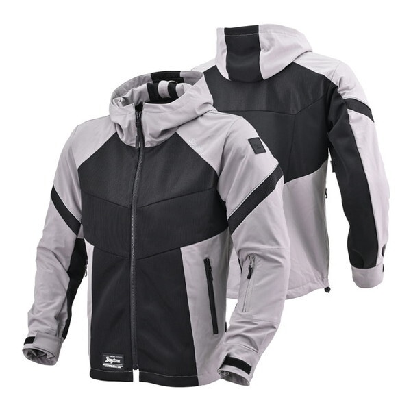 D46816 ジャケット 春夏 ハーフメッシュパーカー DJ-010 ブラック/グレー 2XLサイズ