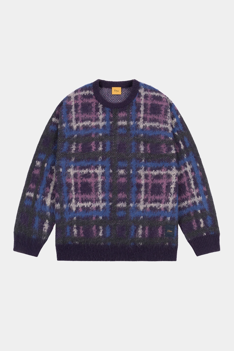 【DIME】 PLAID MOHAIR KNIT : PURPLE