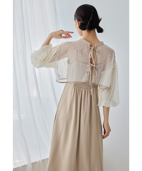 Qoo10 niana パールチュールボレロセットドレス ドレス