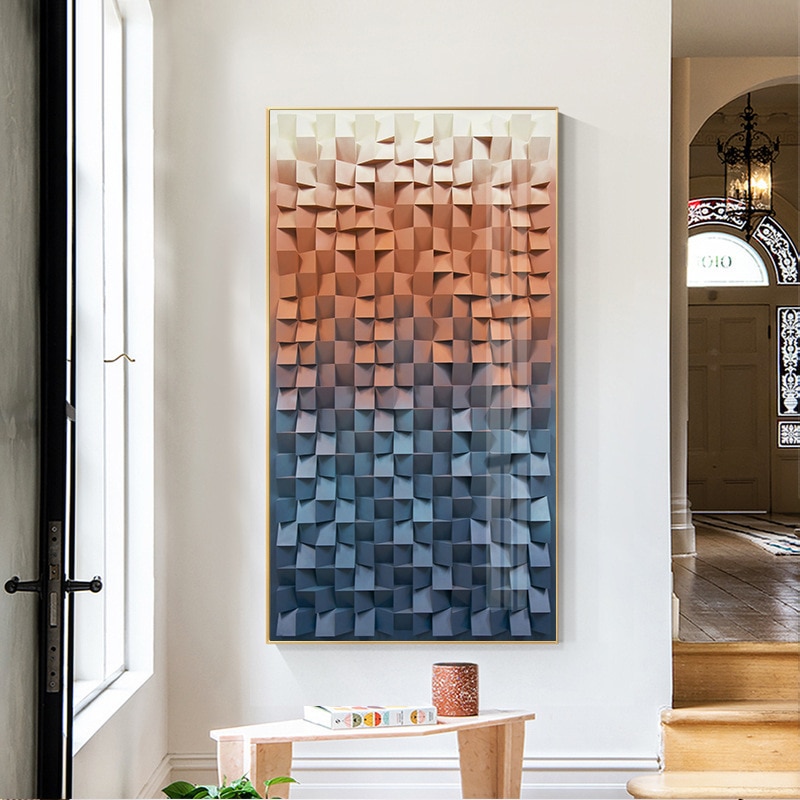 モダンな抽象アート　立体カラーブロック