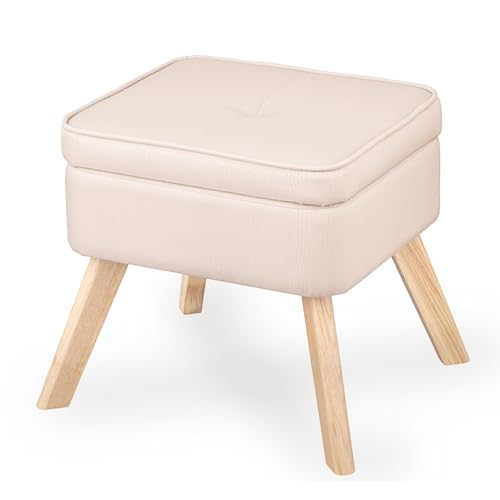 色：f)アイボリー アイリスオーヤマ 収納スツール 収納ボックス オットマン 座椅子 足置き 収納付