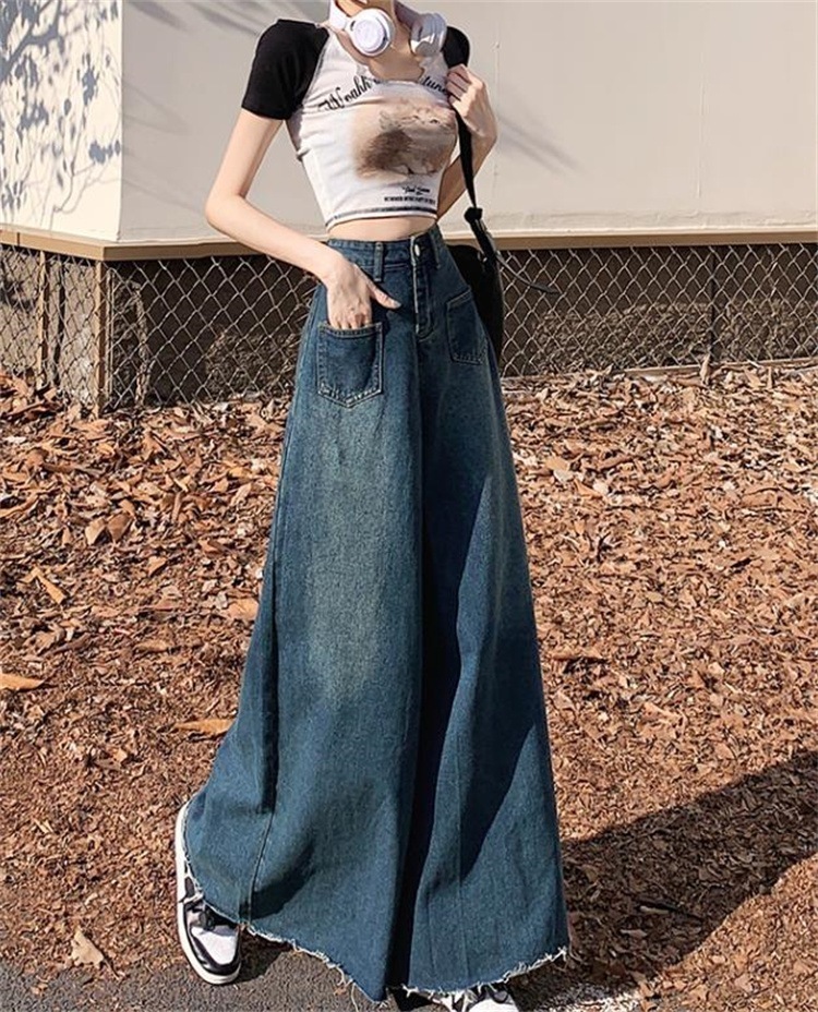 激安セール フレアパンツ ハイウエスト ロングパンツ ワイドパンツ ストレート ジーンズ ゆったりする デザインセンス