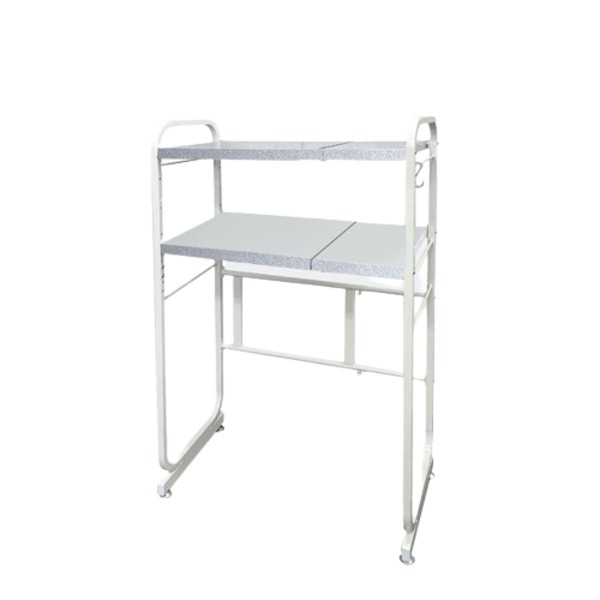 キッチン収納 約幅550900mm 2段 グランホワイト 日本製 ガルバリウム鋼板 伸縮式 キッチンペールラック LUGSJAPAN 組立品