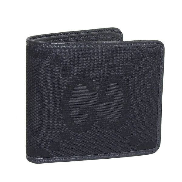 グッチ 財布 メンズ 二つ折り財布 ジャンボGGキャンバス ブラック 699308FABGN1000 GUCCI