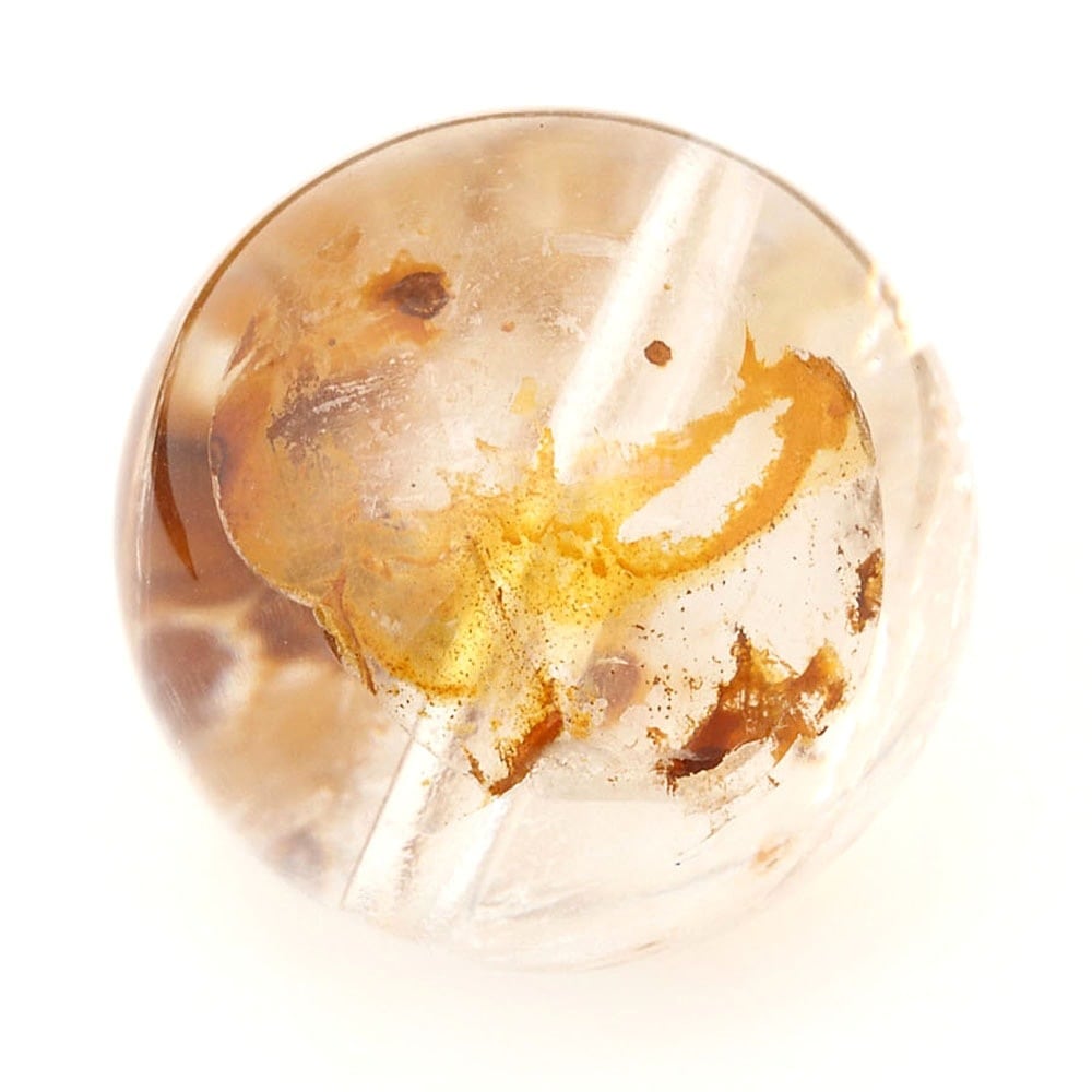 「1点もの 現品」 1粒売り 天然 オーラクォーツ ブラジル産 14mm パワーストーン バラ売り 天然石 パワーストーン ばら売り ビーズ 穴あき 1玉売り アクセサリー パ zz000122-ah