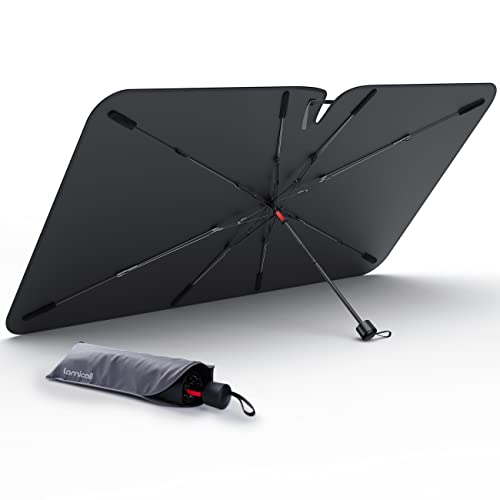 【ガラス繊維製強化傘骨】2023年 Lamicall 傘式 サンシェード 車 フロント: 車サンシェード 日除け, クルマ フロントサンシェード, 車用傘式サンシェード, 折り畳み式 車用サンシェード