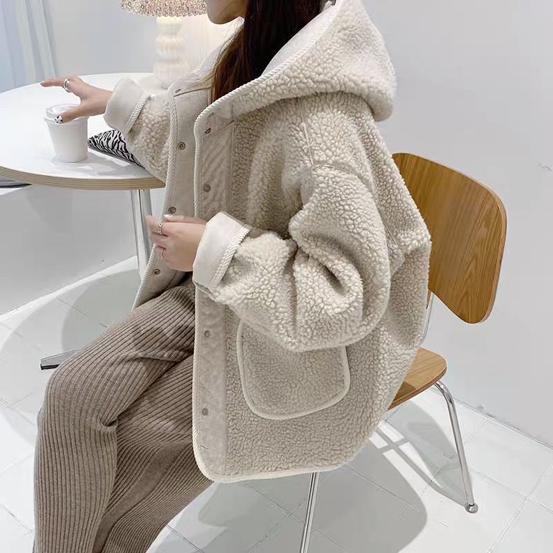 大人気 上品 開きコート フード付き 裏起毛 コート レディース 冬 アウター 厚手 中綿 体型カバー 着痩せ 無地