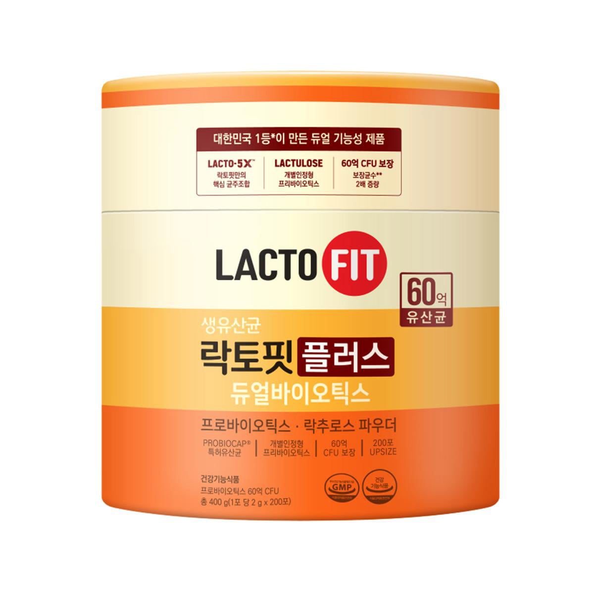 生乳酸菌 LACTO-FIT プラスデュアルバイオティクス チョングンダン社 プロバイオティクス ラクチュロスパウダー ラクトピッ 60億生乳酸菌 2000mg x 200砲 ラクトフィット