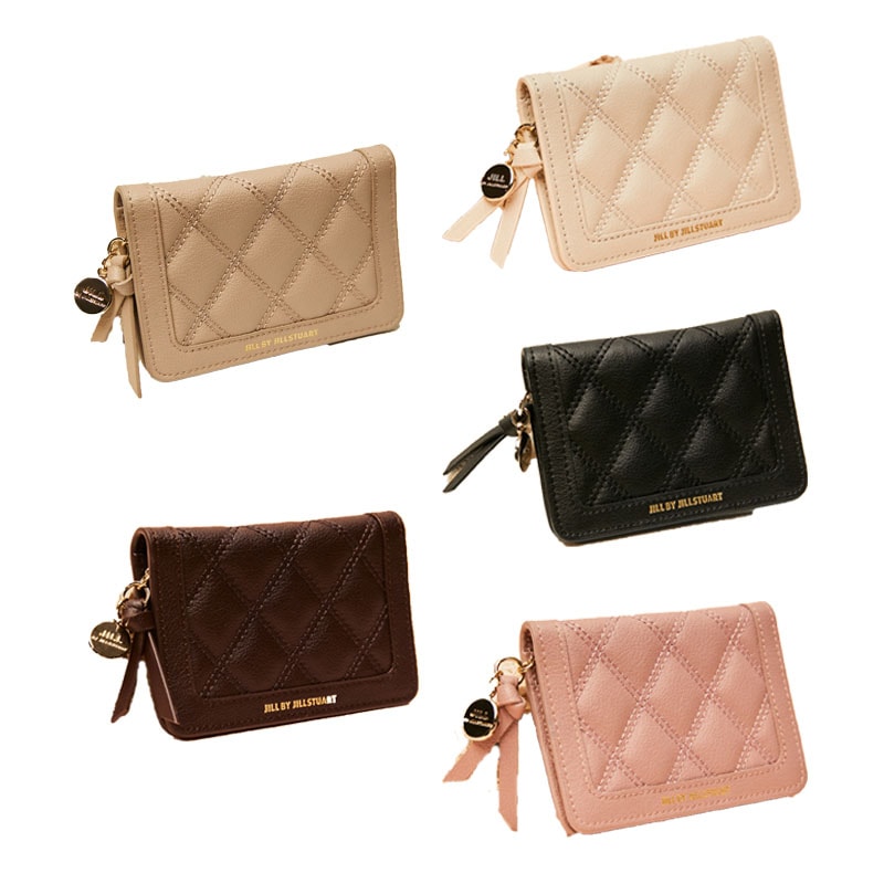 QUILTING LEATHER CARD CASE 財布 小銭入れ 名刺入れ コイン スリム ミニ コンパクト チャーム チェーン 旅行 かわいい 韓国 おしゃれ 人気 ジル レディース