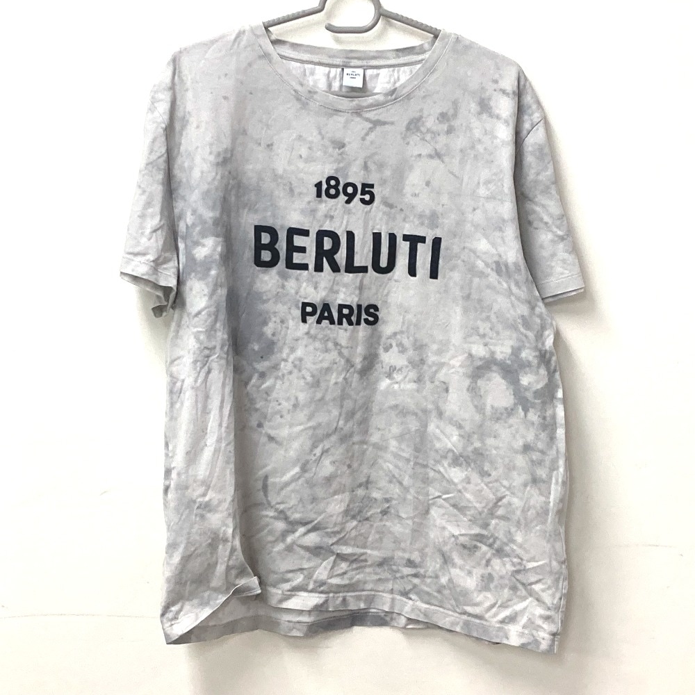 Berluti ベルルッティ 半袖Ｔシャツ ロゴ アパレル 半袖 タイダイ柄 トップス コットン グレー
