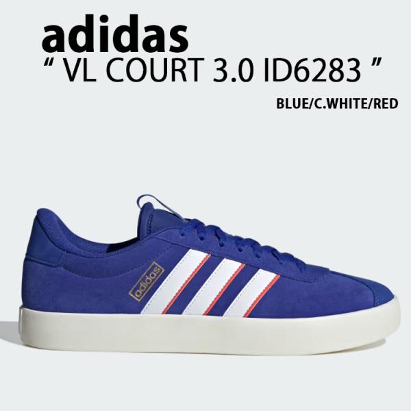 VL COURT 3.0 ID6283 VLコート3.0 SEMI LUCID BLUE CLOUD WHITE BRIGHT RED シューズ