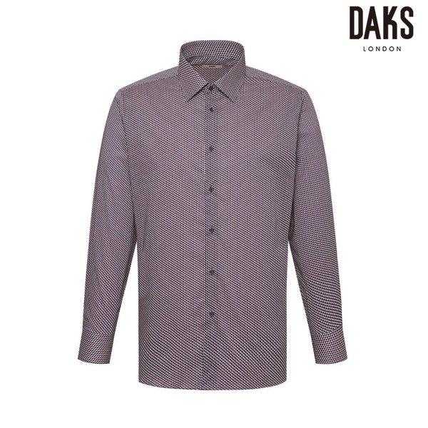男性綿100 ポリゴンプリント レギュラーフィット ドレスシャツ(DMS1SHDL133R1)