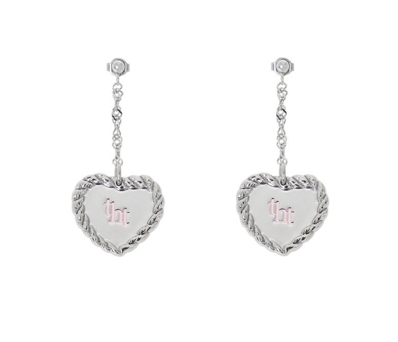 Heart twist earrings - Silver