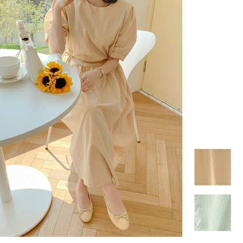 ワンピース カジュアル ロング マキシ丈ワンピ 韓国 ファッション レディース 春 夏 カジュアル コーデ シンプル 定番 セレカジ 20代 30代 40代 2025 シャーベットカラー サイド 5,673円