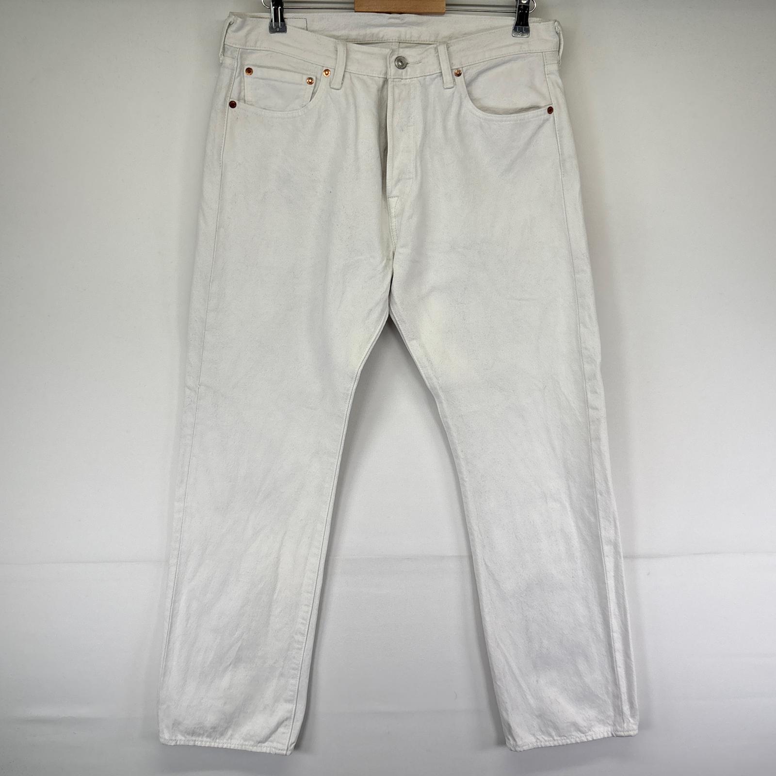 古着 デニムパンツ 501 ストレート ジーンズ ジーパン 5ポケット 長ズボン w34 L30 ホワイト メンズ