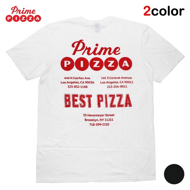 プライムピザ Tシャツ メンズ レディース 半袖 クルーネック 丸首 M-L