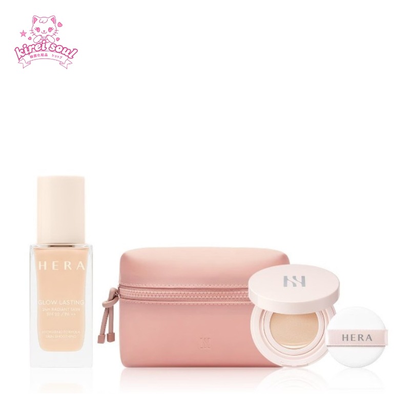 【限定】 グロウラスティング ファンデーション 30g ポーチ　ミニクッション　付き　インナードライ ファンデ ツヤ肌 崩れにくい 韓国ファンデーション 乾燥肌 密着カバー ベースメイク