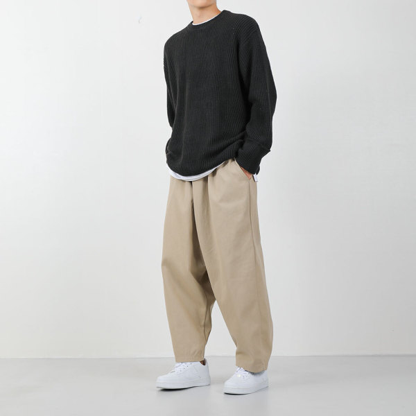 男性/カジュアル/伸縮性ウエストバンドパンツ