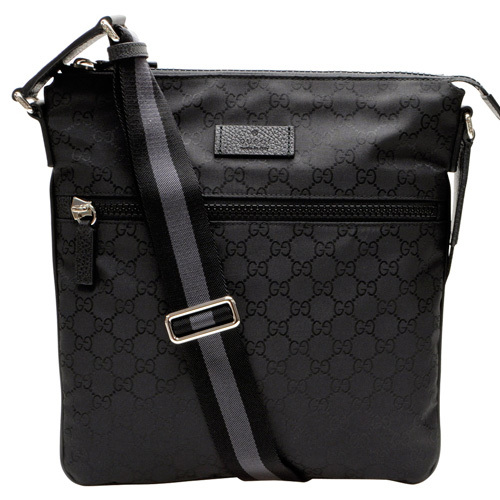グッチ GUCCI 斜め掛けショルダーバッグ ブラック GGナイロンレザー 449184g1xhn8