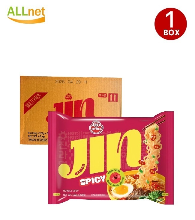 ジンラーメン(辛口）120g【1BOX-40個】　韓国ラーメン/非常食/防災用/防災グッズ/乾麺/インスタントMEGA