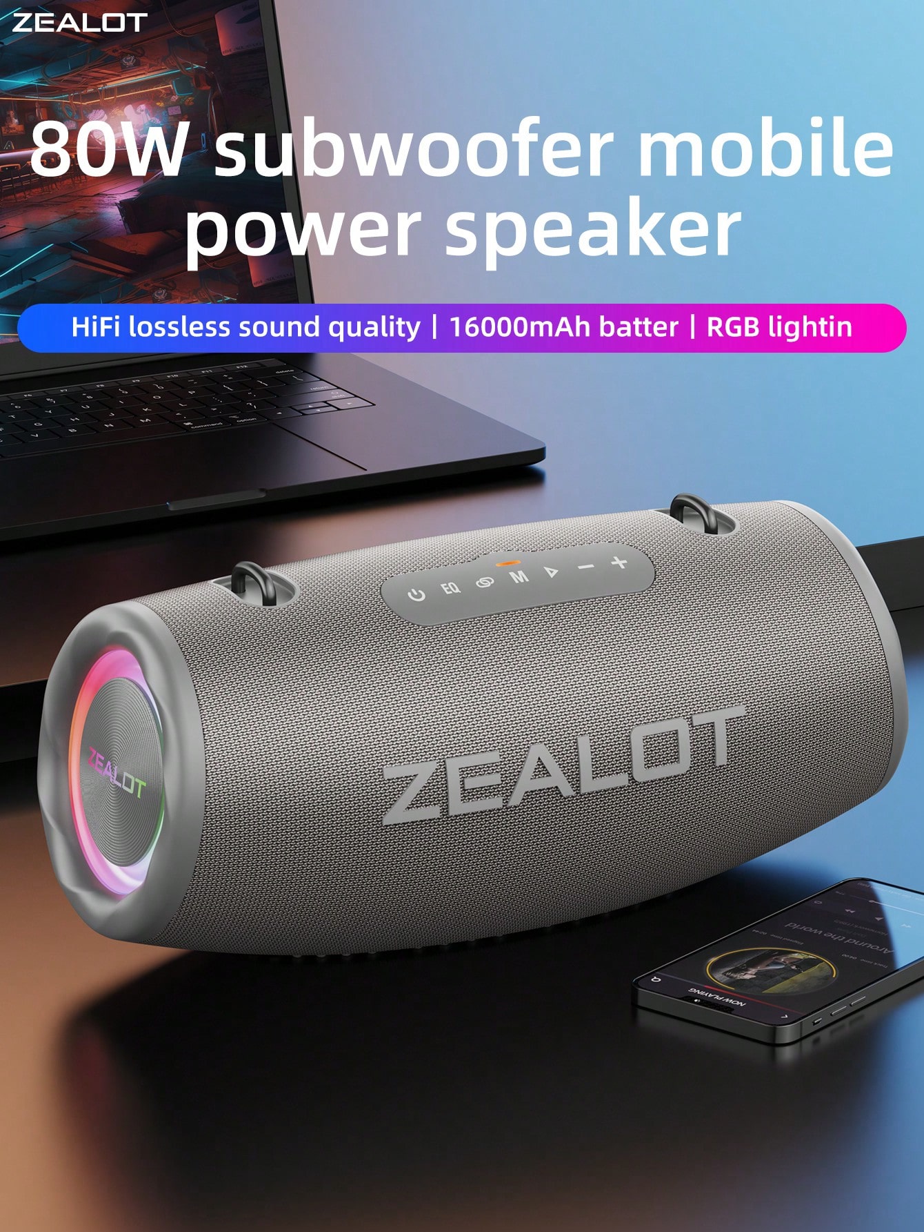 87 ポータブルワイヤレス80スピーカー6防水3つの異なるボーカルとスイッチング内蔵16000バッテリーモバイルパワースピーカーカード/ドライブ// 2台のスピーカーに対応携帯電話/タブレッ