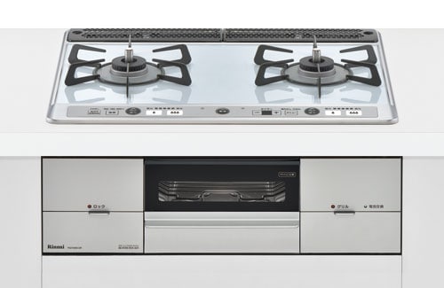 ビルトインコンロ ユーディアエフ 2口 3V乾電池タイプ 強火力：右 プロパンガス LPG 60cm ココットプレート付属 RS21W26K12RAVR-LPG