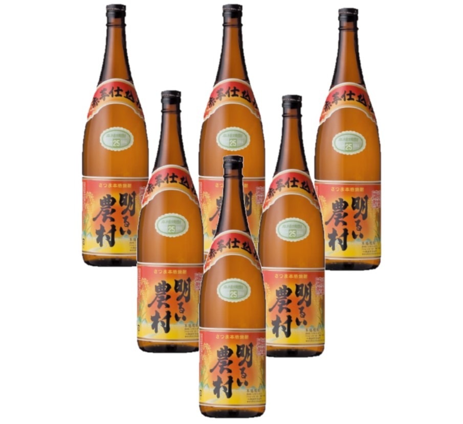 【送料無料】霧島町蒸留所 赤芋仕込み 明るい農村 25度 1.8L 1800ml 6本 【北海道沖縄県東北四国九州地方は必ず送料がかかります】