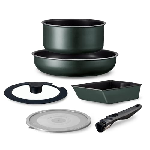 取っ手のとれる フライパン 鍋 6点セット IH/ガス火対応 TERACOAT ダークグリーン EHDC-T6S 8,122円