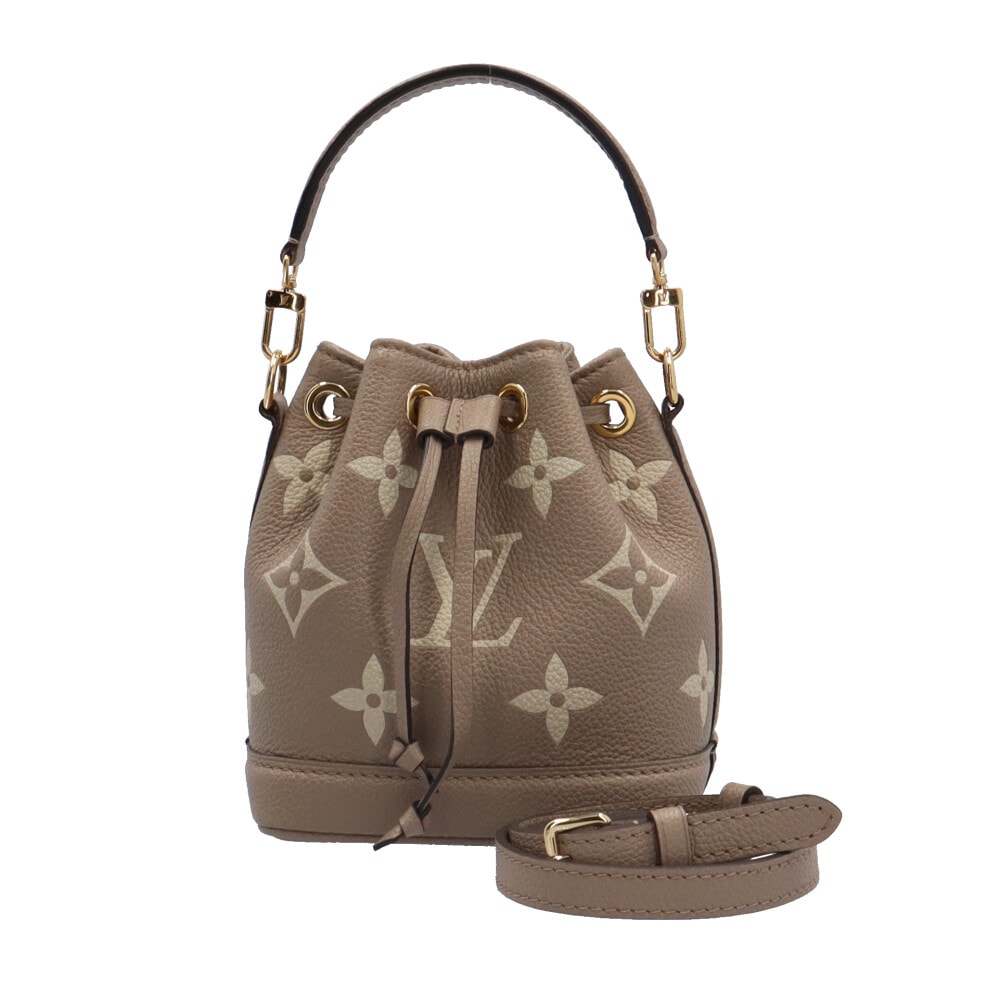 ルイヴィトン ナノ・ノエ アンプラント ショルダーバッグ アンプラントレザー M46291 ベージュ LOUIS VUITTON 中古 美品