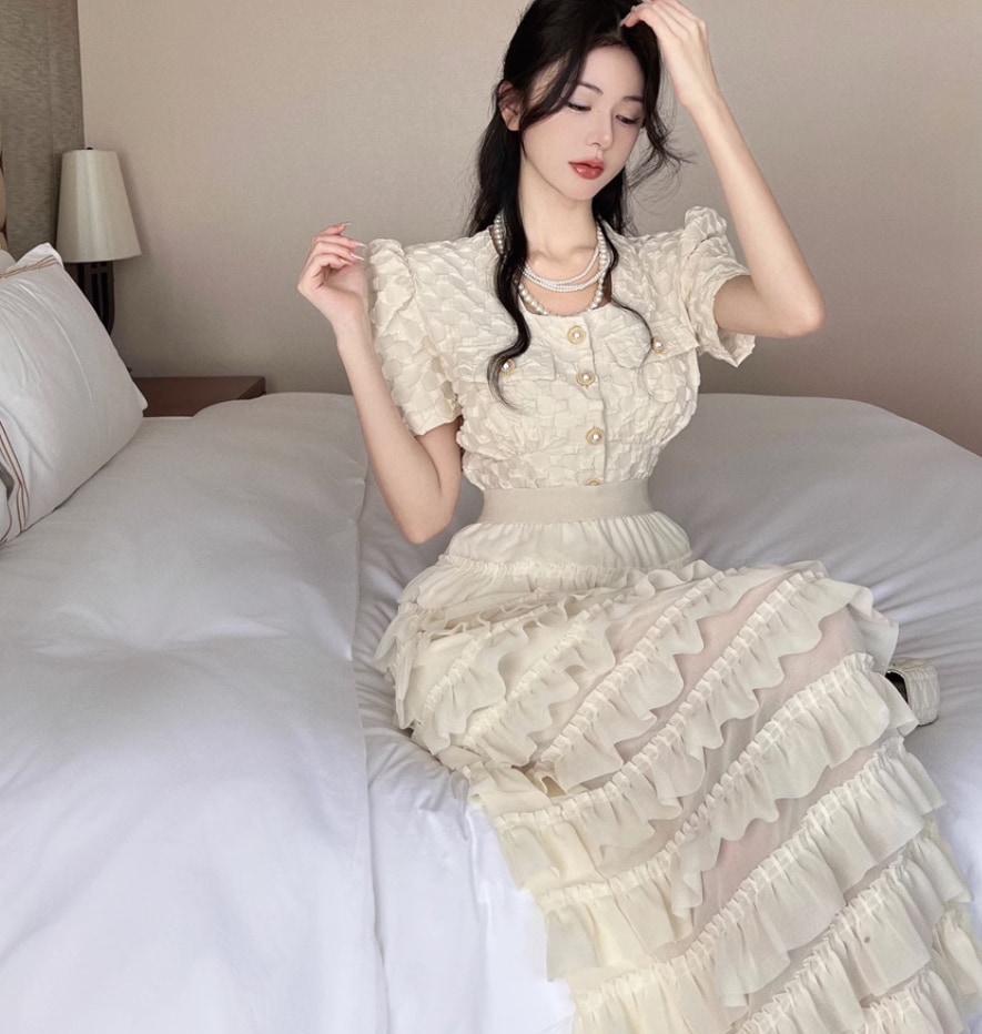 セットアップ デート モテアイテム ジャケット スカート ティアード フリル 大人可愛い きれいめ 上品 おしゃれ かっこいい 大人可愛い ラブリー キュート ガーリー クール モード系 セクシー
