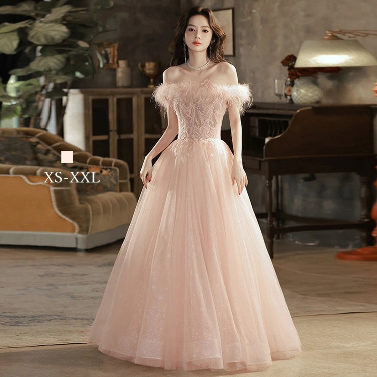 ピンク パーティードレス カラードレス キラキラ 韓国 ピアノ発表会 ドレス 大人 発表会 カクテルドレス ロング ドレス 演奏会 パーティー 成人式 同窓会 二次会 花嫁 シースルーレース レディー