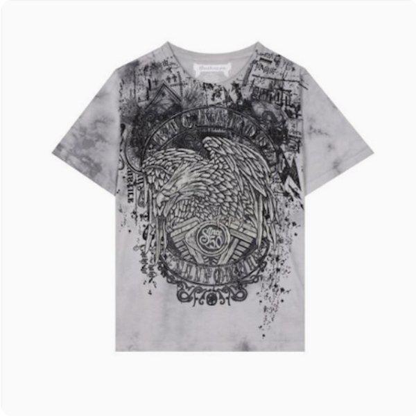 メンズシングル ヴィンテージ イーグルアートワーク 半袖Tシャツ(B252TS394P)