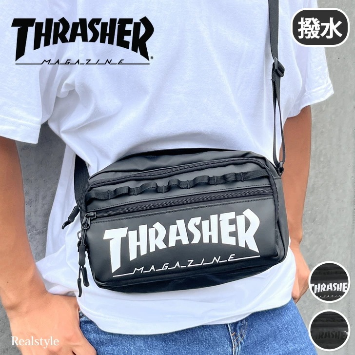 スラッシャー THRASHER ロゴプリント 多収納 撥水 ヨコ ショルダーバッグ メンズ レディース ユニセックス バッグ 鞄 カジュアル ストリート 横型 ブランド 斜めがけ 軽い 5,121円