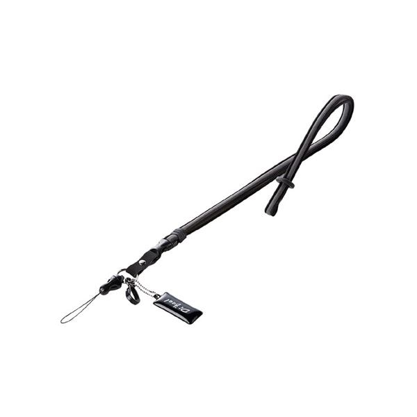 (まとめ)サンワサプライ ネックストラップ(トリプルコード) DG-ST14BK(×5セット)