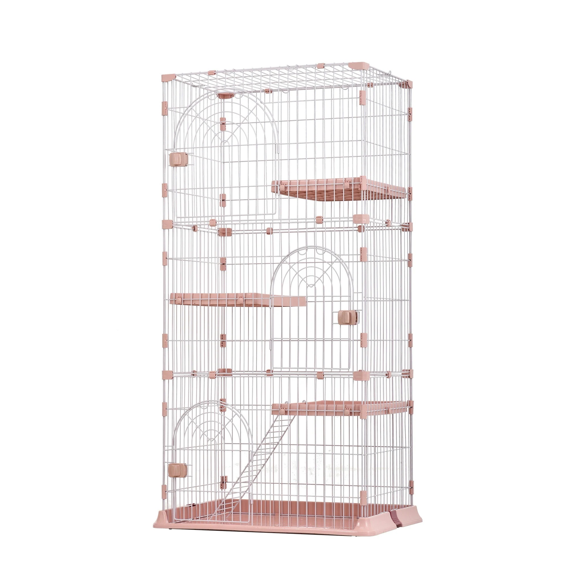 【大好評！最安値挑戦!】おしゃれ 猫 ケージ キャットケージ 3段 猫ゲージ おしゃれ キャットハウス ネコ ハウス 多段 留守番 保護 脱走防止 多頭飼いペットケージ Gray PlasticC98